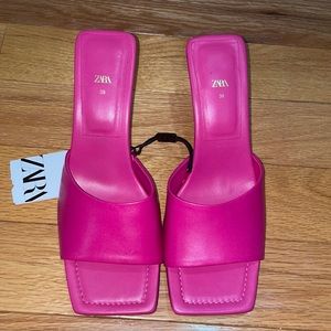 Zara heeled leather mules